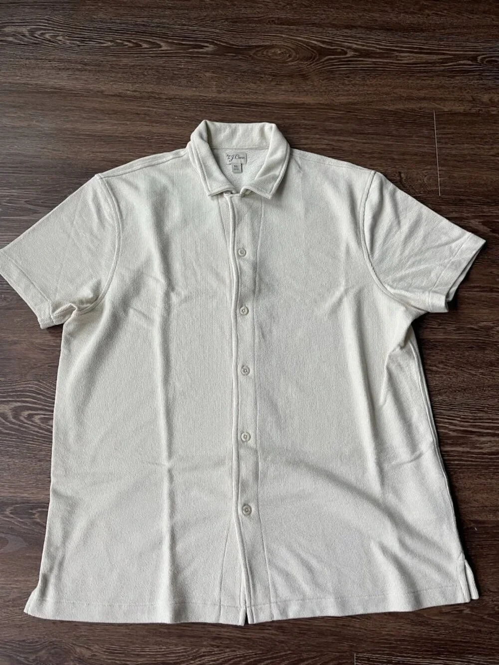 J. Crew Mens Textured camp collar knit shirt Sz XL in Excellent Condition